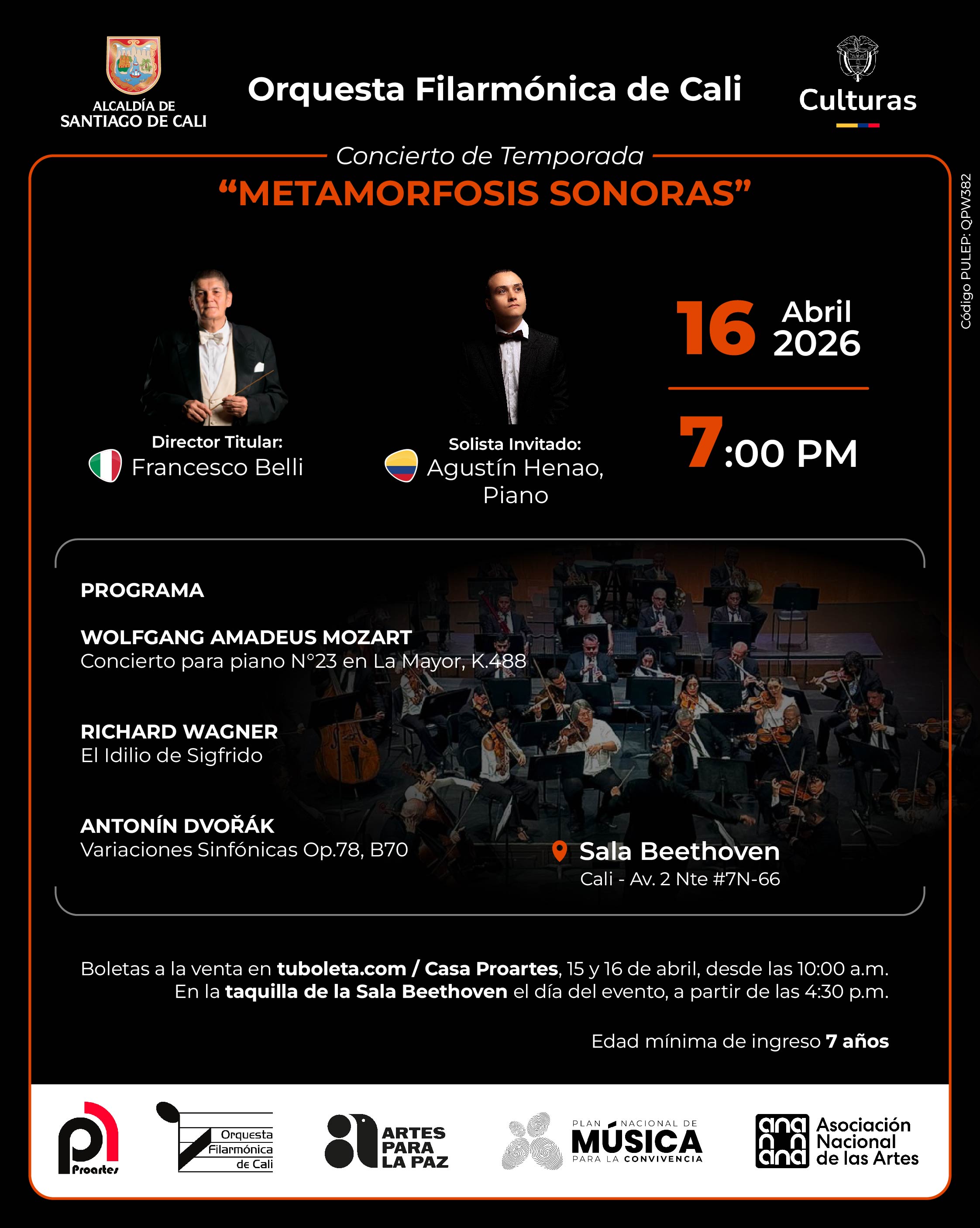 Concierto de Temporada “Metamorfosis Sonoras “